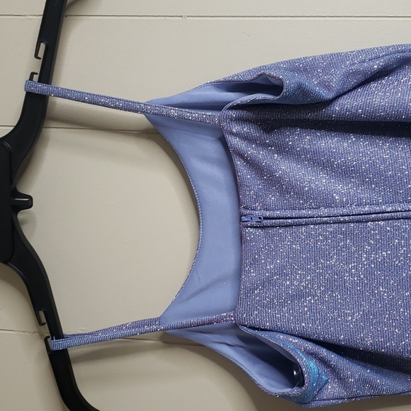 Rare Edition Perwrinkle Shimmer Ruffle Bottom Sleeveless Dress 16 - Picture 7 of 7